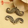 Antique Blue Retro Mustache Pendant for Mobile Phones, 1g, 100 pcs/pack