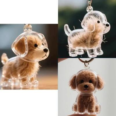 Haustier Hund Haar Sammelanhänger Aufbewahrungsbox Schlüsselanhänger Transparent Hundehaar Aufbewahrungskapsel Souvenirs Geschenk