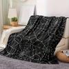 Halloween Spider Web Blanket - Spooky Black & White Throw - Hypoallergenic Lightweight All-Season - Soft Polyester Flannel