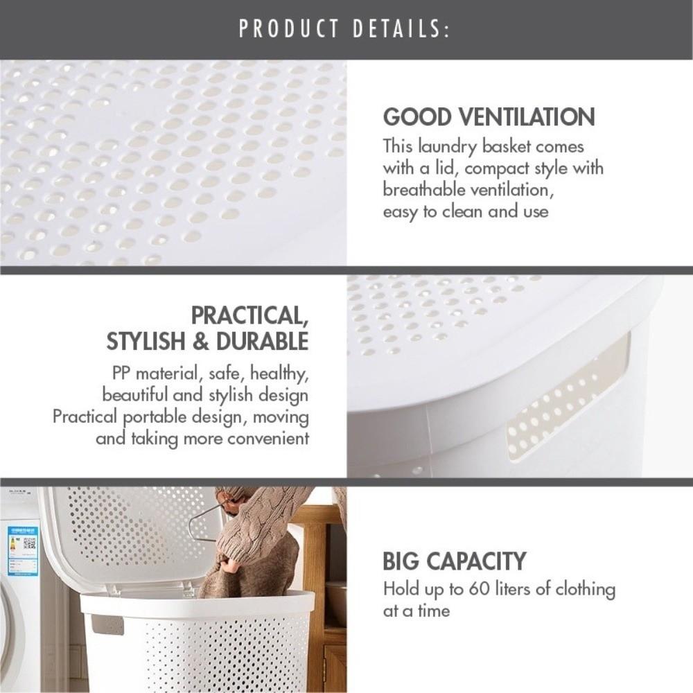 Japanese Style Dirty Clothes Basket Hollow out Laundry Basket Clothes Storage Basket  Household