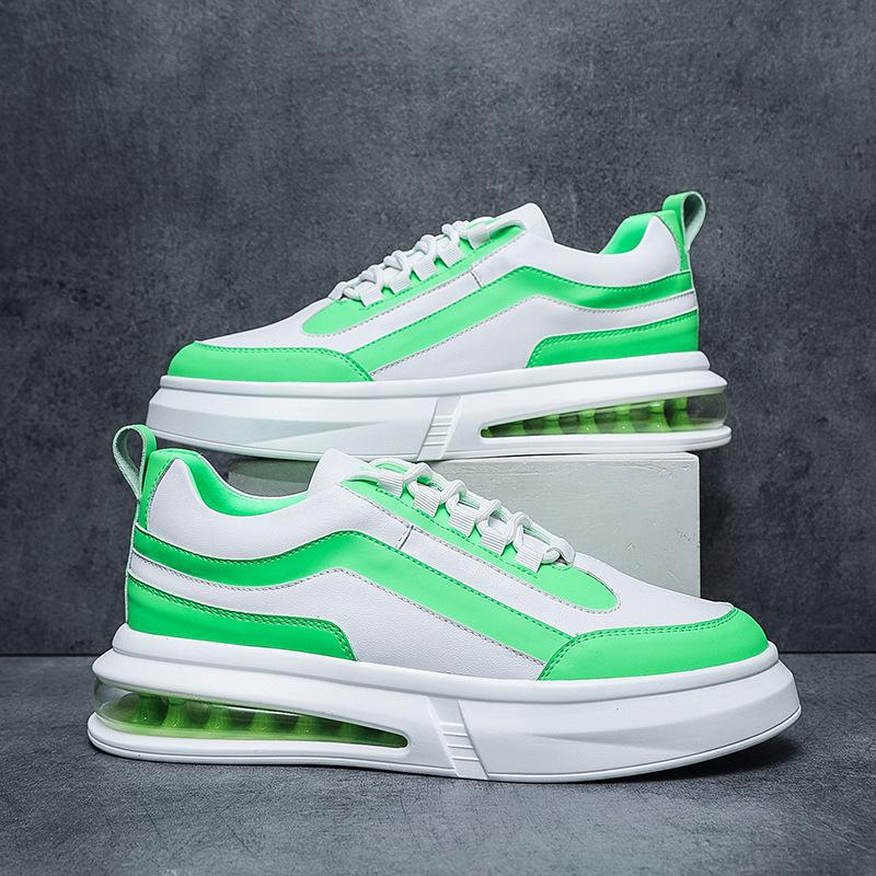 Sale Herrenschuhe mit dicker Sohle, Luftpolster, weiße Schuhe, Herren, schlichte Sport- und Freizeit-Board-Schuhe, trendige, vielseitige Schuhe für den Frühling