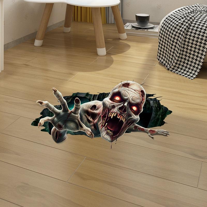 3D Stereoscopic Ghost Floor & Window Halloween Party Stickers for Decorations