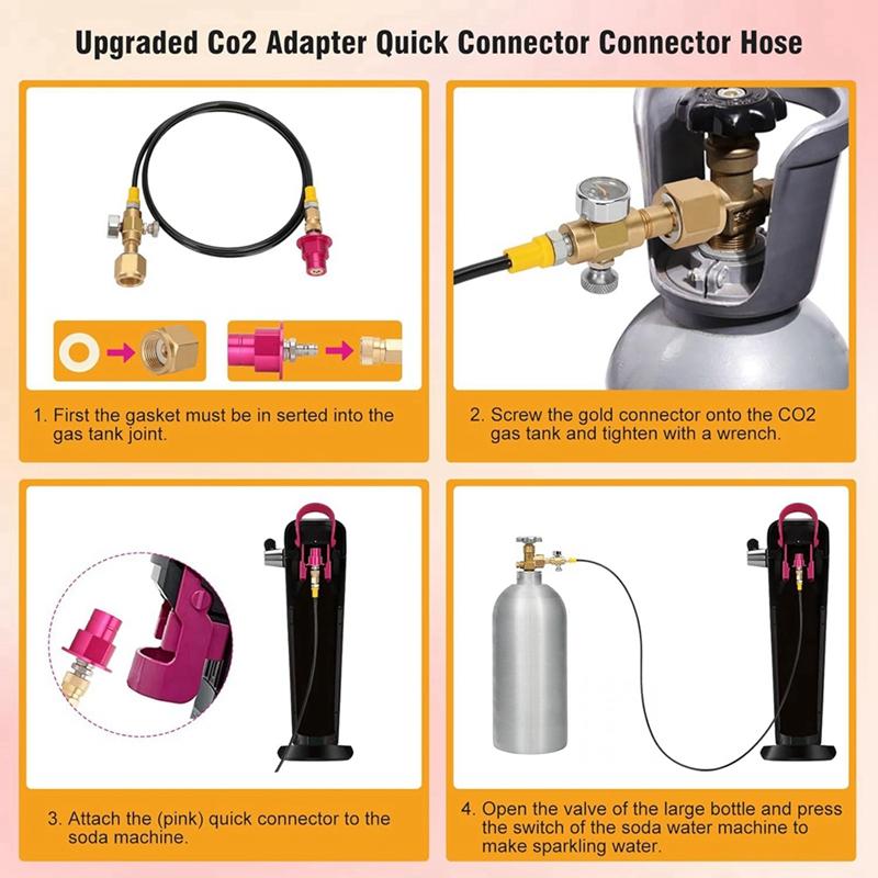 Adaptor CO2 pentru Aparat de Sifon Conector Rapid Adaptor Furtun Pentru Seria Terra DUO Art Gaia Aqua Fizz (60 inch) Pentru supapă CGA320