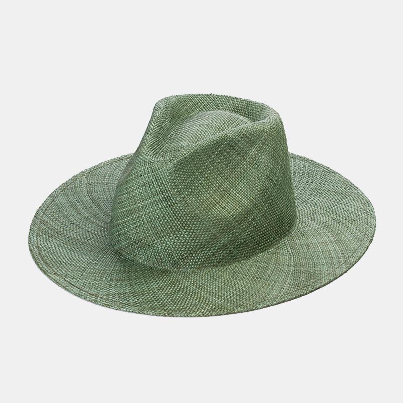 2026 New Fashion Dyeing Jazz Treasure Grass Sun Hat American Summer Simple Lightweight Beach Big Eaves Sunscreen Straw Hat