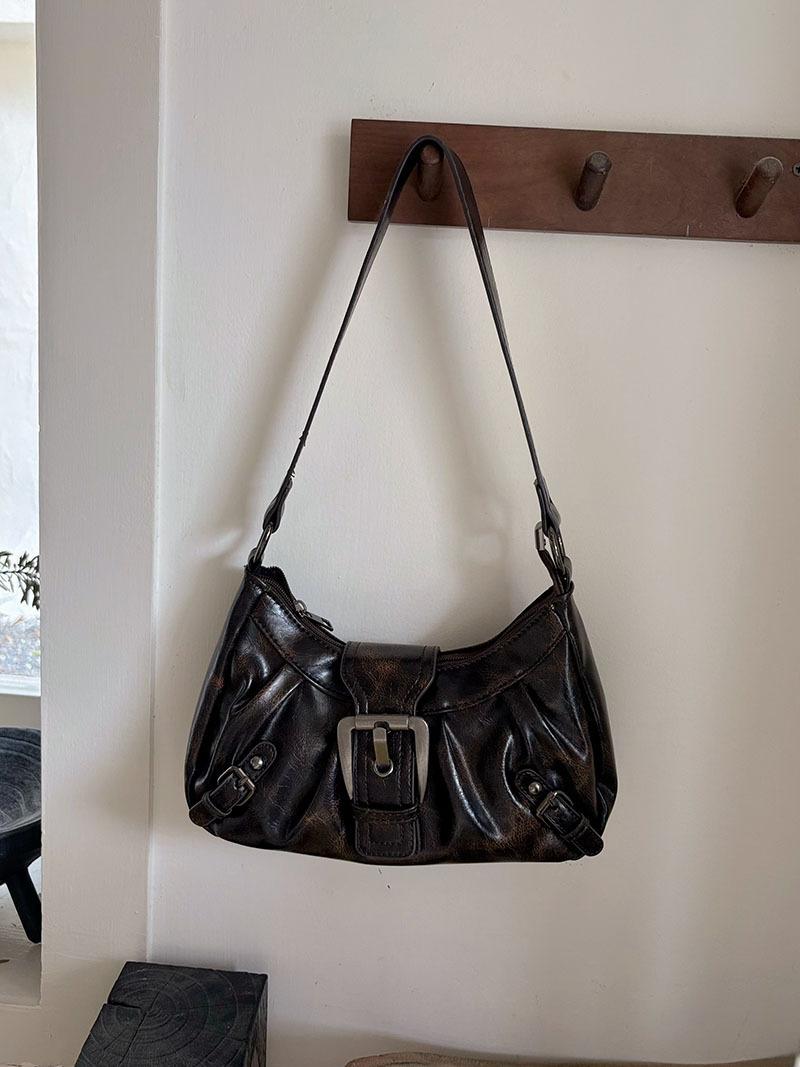 

Vintage Underarm Bag, New French Texture Versatile Handheld Shoulder Bag темно-коричневого