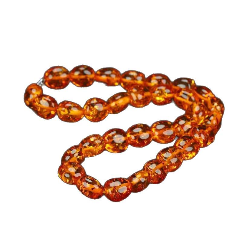 New Baltic Flower Amber Necklace - Natural Freeform Beads for Women
