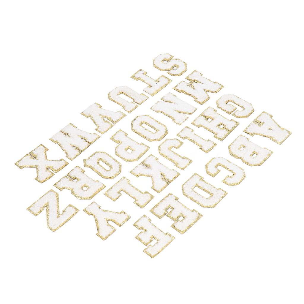 26 Pcs Letter Patches A to Z White Letter Patches DIY Personalized Decorative Repairing Embroidered