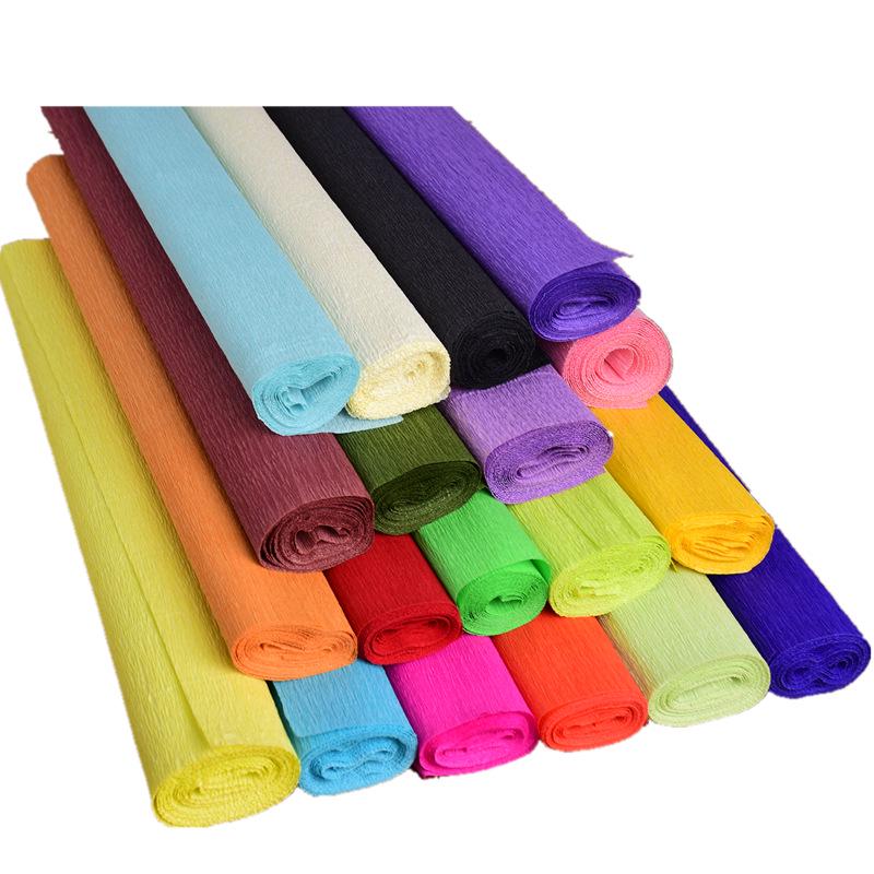 Thickened Colored Crepe Paper for DIY Flowers, Stretchable Ruffled Paper for Kindergarten Crafts