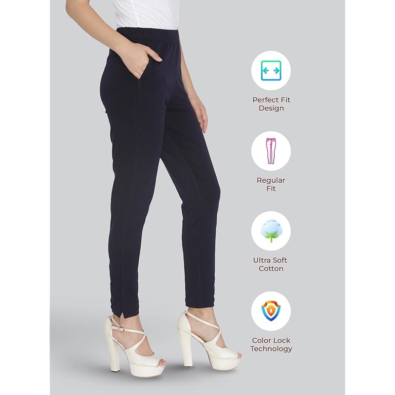 

Lyra Women Solid Premium Cotton Kurtipant | Mid-Waist | Fashionwear L тёмно-синий