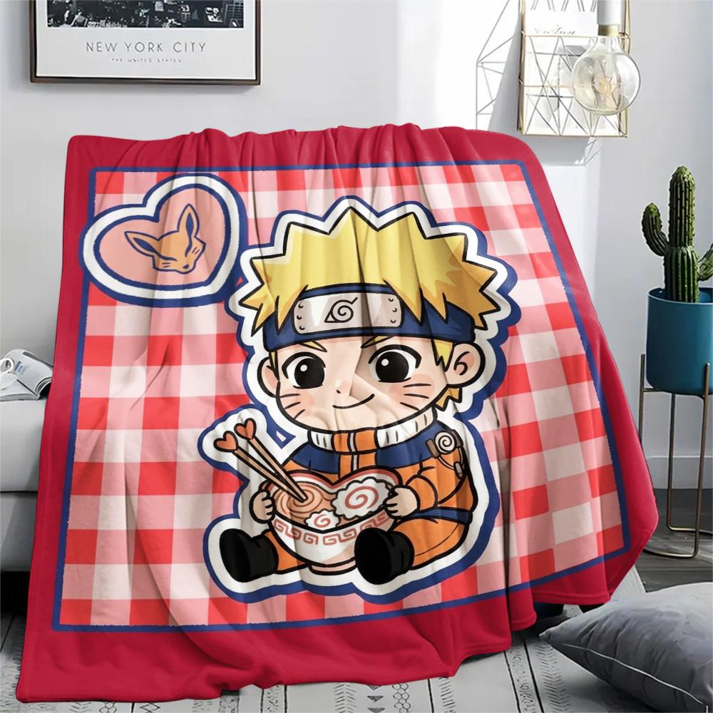 Naruto Flannel Blanket Warm Comfortable Print Pattern for Sofa Bed Chair Indoor Travel.-TING