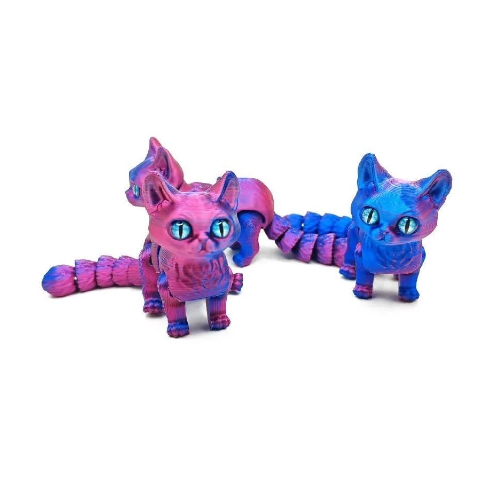 1/2/3/6 Stück Bunte Süßigkeiten Katze 3D Gedruckt Bewegliche Gelenke Simulation Mini Süßigkeiten Katze Actionfiguren Desktop Ornament Geburtstagsgeschenke