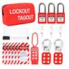 Kit de Bloqueo y Etiquetado Candado de Seguridad Eléctrico con Llave Juego de Candados de Bloqueo Grupal Etiquetas Loto Candados de Bloqueo y Etiquetado con Bridas Plásticas Bolígrafo