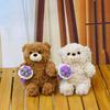 Romantic Bear Wear Rose Doll Woven Valentine's Day Ornament Gifts for Kids Rose Bear Doll  Shop