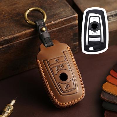 Leather Car Key Fob Case Cover For For Bmw 1 3 5 7 Series X1 X3 X4 X5 F10 F15 F16 F20 F30 F18 F25 M3 M4 E34 Keychain Accessories