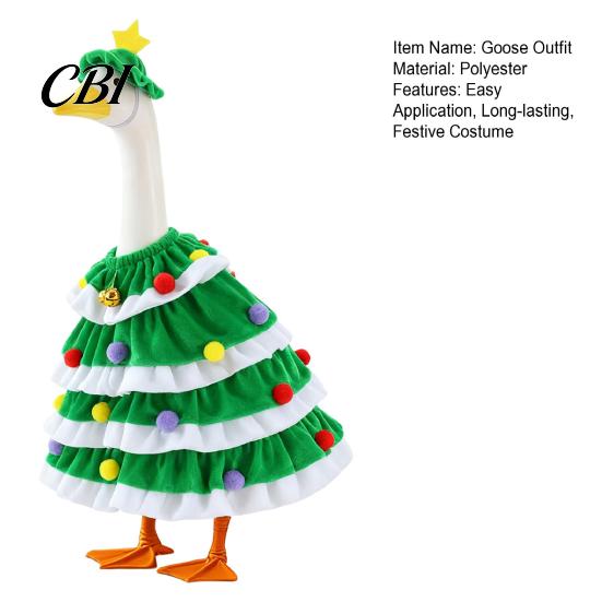 Christmas Porch Goose Outfit Halloween Ghost Outfit, Apparel, Festive Costume Outdoor Holiday Decor for 23 Inch Statue, Garden Yard Lawn Decoration