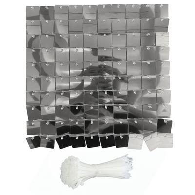 24PCS Shimmer Wall Panels Translucent Frame Shiny Sequin Backdrop Panel for Wedding Birthday Stage Decoration 30x30CM