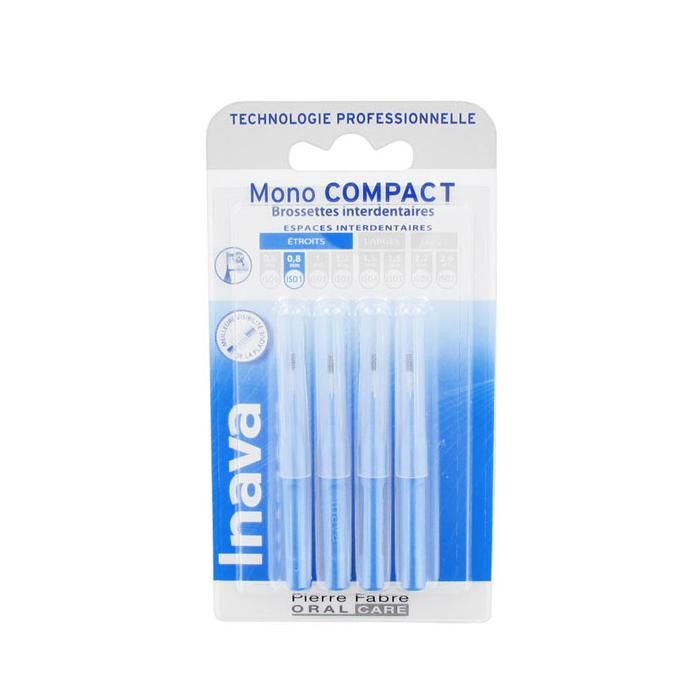 Inava Brossettes 0.8mm Mono Compact Espaces Étroits Bleu 4 unités