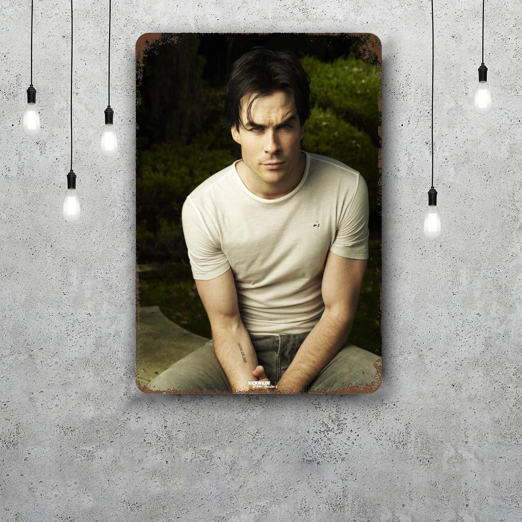 Damon Salvatore Decor Poster Vintage Tin Sign Metal Sign Decorative Plaque for Pub Bar Man Cave Club Wall Decoration