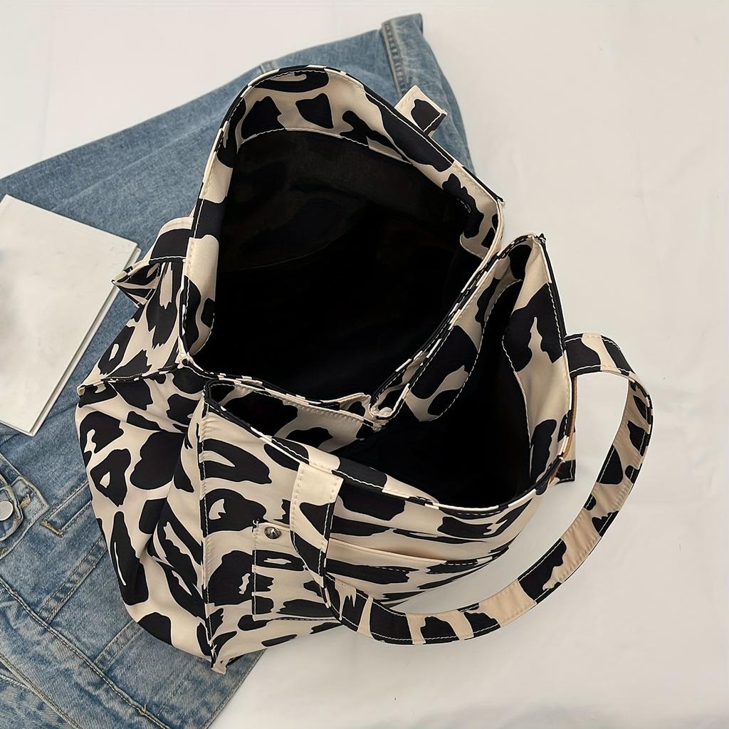 Women's Large Capacity Tote Bag Leopard Print Handbag