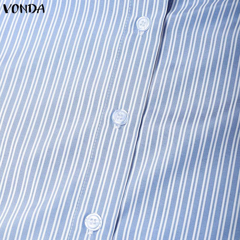 VONDA Two Piece Suit Women Short Sleeve Lapel Neck Tops and Pleated Mini Skirts Sets