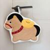 Cute Cartoon New Year Pony Hand Towel Coral Fleece Home Kitchen Bathroom Wipes Horse Thickened Kitchen Hanging Absorbent Towels