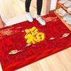 Festive Red Silicone Bottom Indoor Doormat for Entryway and Bathroom