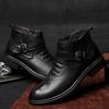 Fashion Winter Boots New Luxury Brand Plus Hair Men Boots  High Top Crocodile Leather Shoes Men Business Ankle Boots Leather Snow Boots