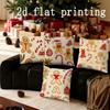 Christmas Gingerbread Pillowcases with Festive Prints Pattern Cushion Cover Suitable for Sofa Bedroom Car Pillow Cover