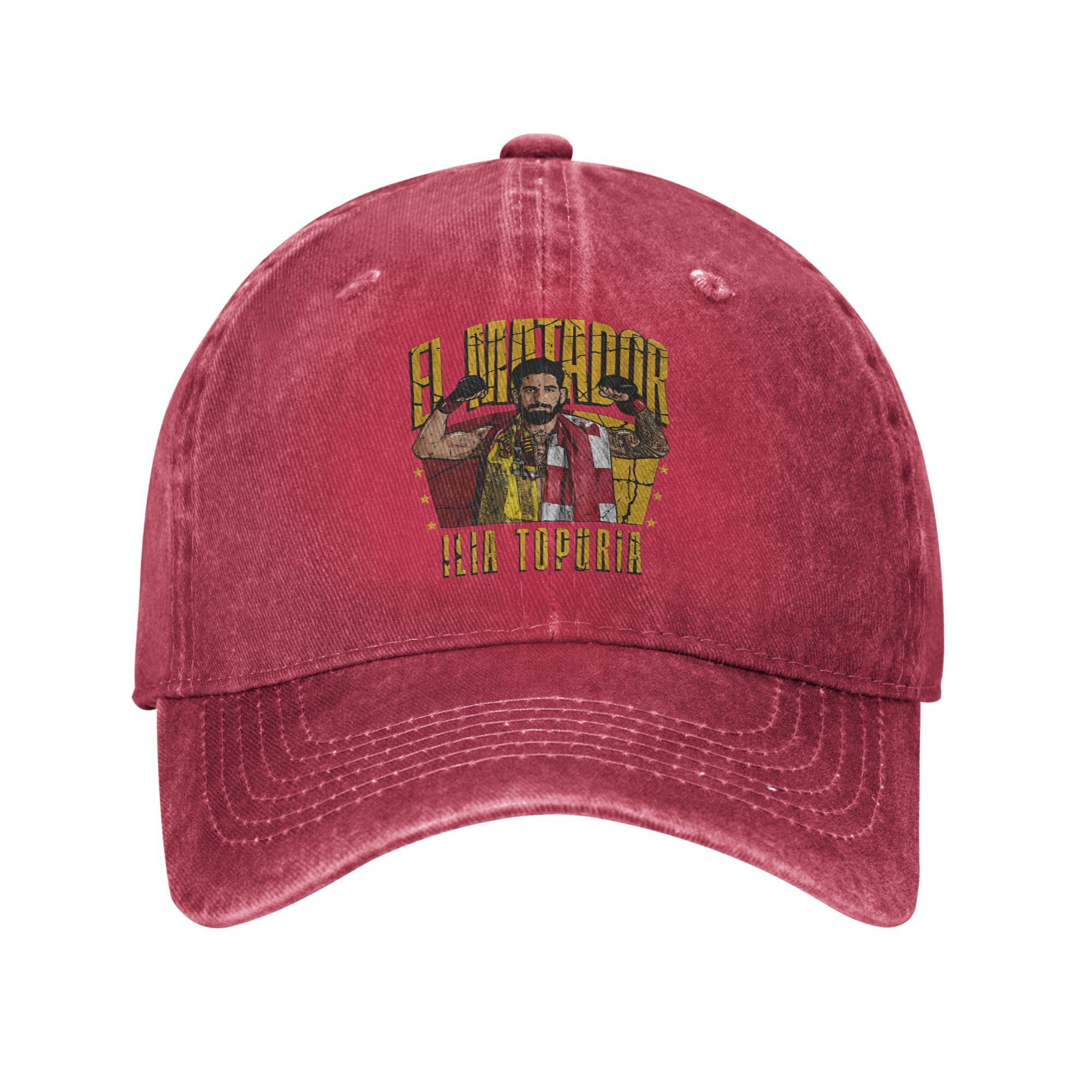 Ilia Topuria Sun Baseball Cap Fitted Retro FeUnisex Unisex Washed Trucker Hat SunProof Print Outdoor Sports Baseball Caps One Size