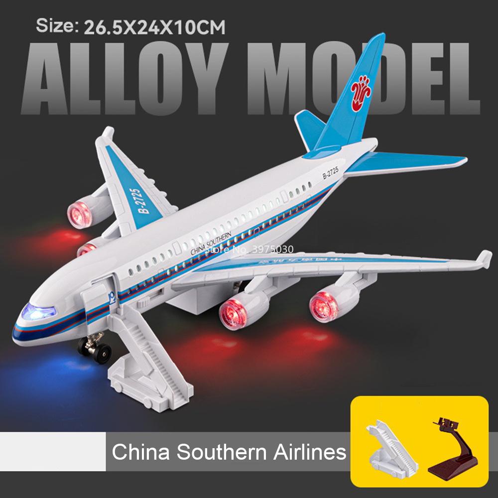 1:32 Alloy Large Airliner Miniature Models Toys Light Music Foldable Wheel A380 China Eastern Sichuan Airlines Child Adult Gifts