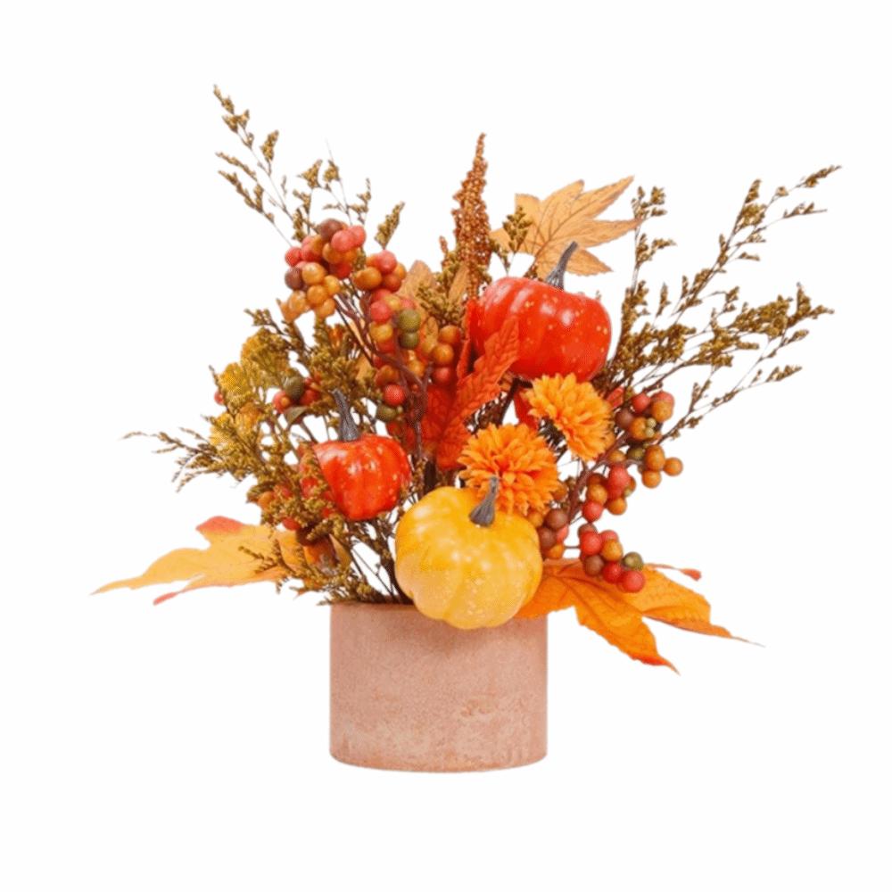 Fake Autumn Leaf Maple Leaf Pumpkin Ornament Plastic Halloween Tabletop Ornaments Fireplace Shelf оранжевый
