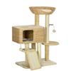 95cm Cat Tree Tower for Indoor Cats, with Scratching Post, Cat House, Toy Ball, Platform - Beige