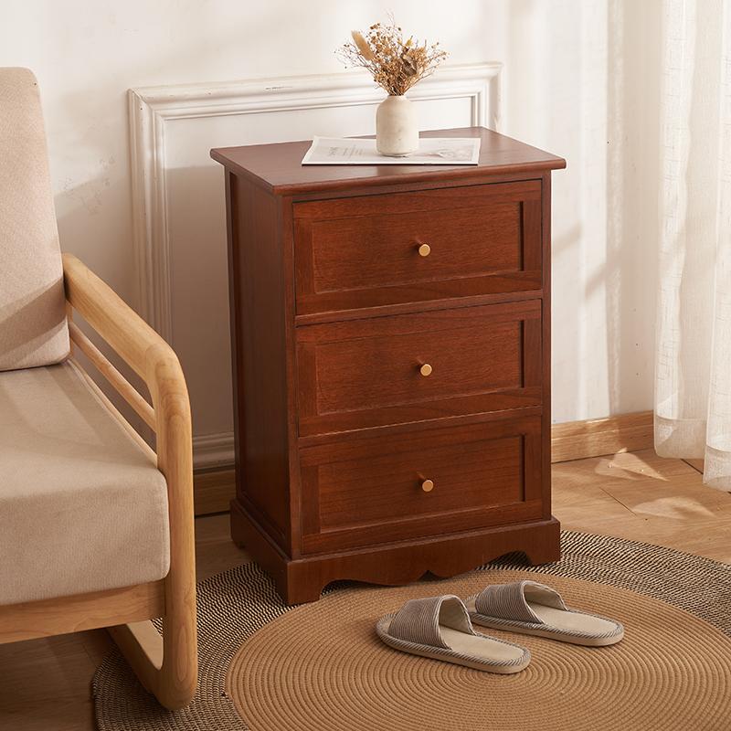 Comodino in Legno Massello con Serratura, Moderno Armadietto Modulare Multifunzionale da Comodino con Cassetti, Organizer di Grande Capacità per la Camera da Letto