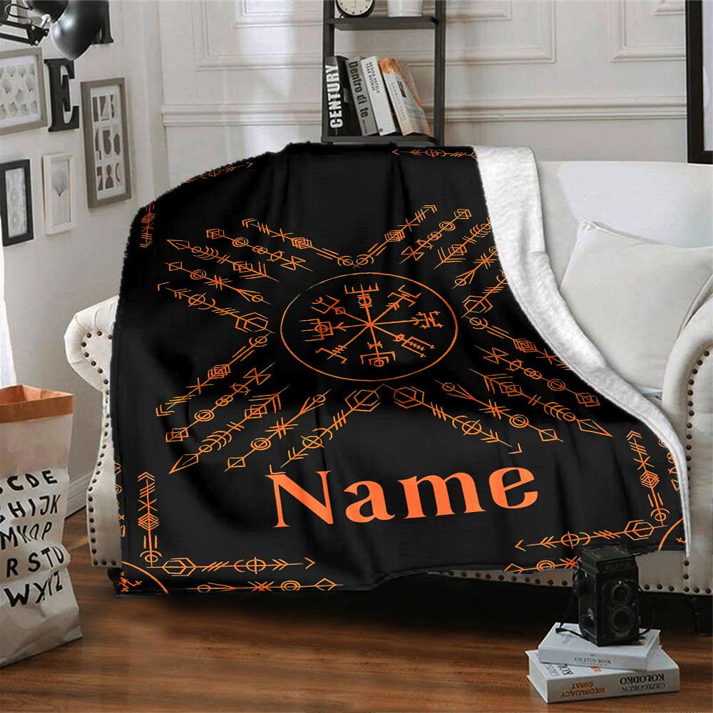 Vegvisir Norse Runes Home Customize Your Name Blankets Comfortable Soft Lightweight Allseason Multipurpose Blanket For Picnics Sofas Offices Beds