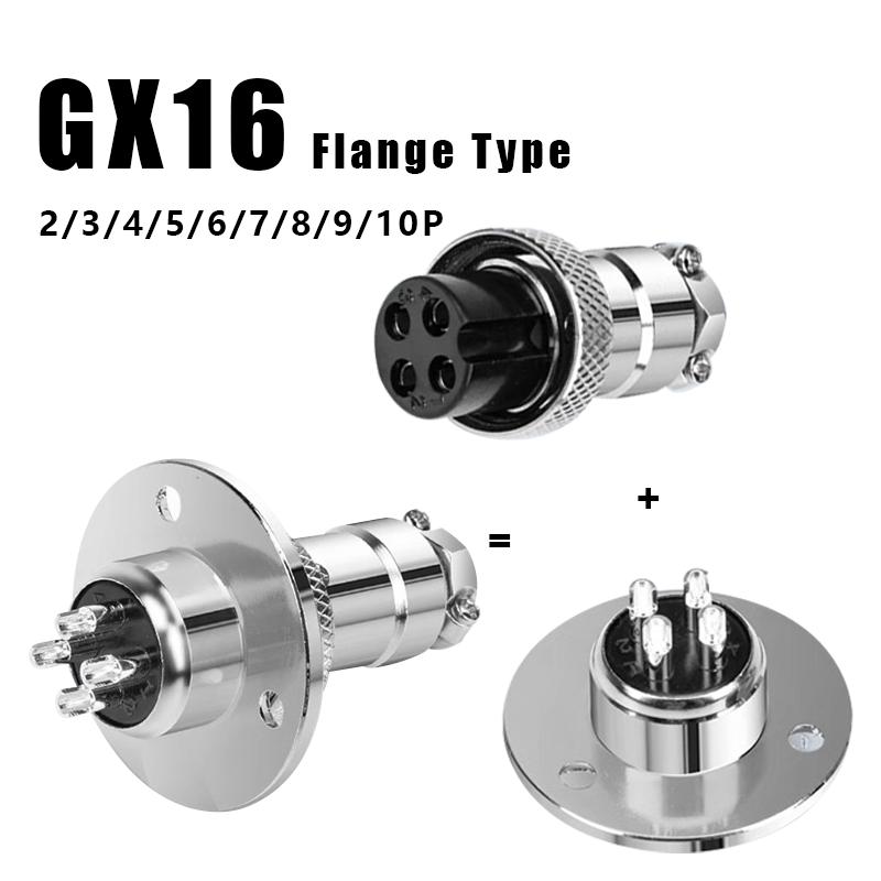 

5pcs GX16 Flange Butting Type Aviation Plug Socket 2/3/4/5/6/7/8/9/10 Pin Male Female Fixing Circular Connectors