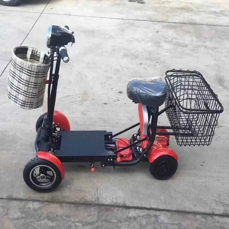 EU Certified Foldable Mobility Scooter for Elderly | Dual 250W Motors, 36V 20Ah Battery, 25KM Range | 4-Wheel Electric Travel Scooter with Basket