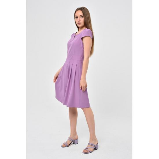 Women's Summer Pleat Detailed Short Sleeve Mini Dress