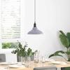 Adjustable Height Pendant Light E27 Grey Glossy Ø 31 Cm Metal