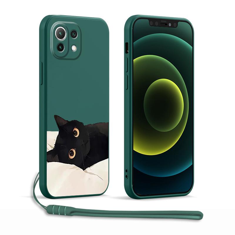 Case for Xiaomi Redmi A1 K60 K40 14C 13C 12C 9 8 10 A2 A3x Phone Cover Cartoon Black Cat Fashion