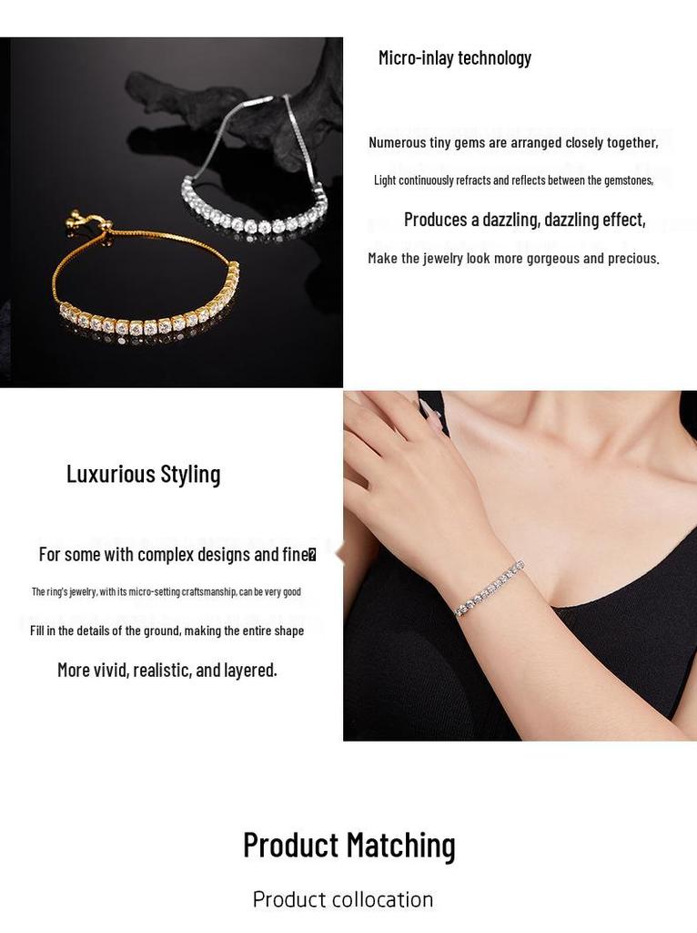 Trending Women's Moissanite Bracelet: Adjustable, Elegant Design, High-End Feel