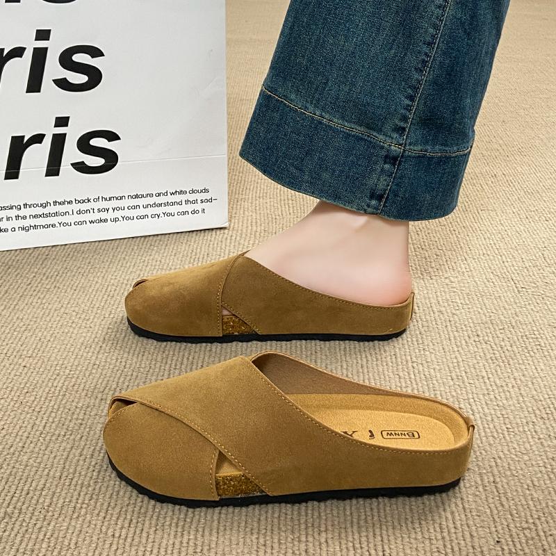 CRLAYDK Classic Women's Suede Clogs Footed Comfort Mules Slip On Casual Flat Shoes Backless Indoor Slides Outdoor Slippers