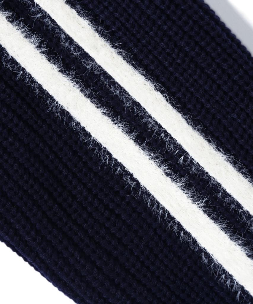 TRILLION Washable Hairy Brush Track Zip-Up Knit (Navy)