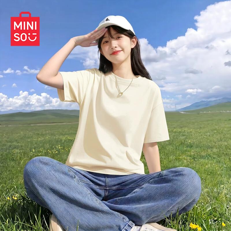 MINISO Women's Pure Cotton Loose Fit T-Shirt