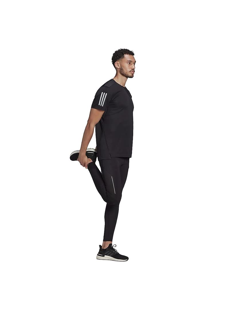 

Футболка с коротким рукавом для бега Adidas Own the Run, серебристая, размер, IPF29, мужская, черно-светоотражающая (H58591), Ж/М