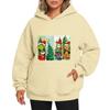 Ladies' Christmas Style Printed Hoodie With Wool And Pockets For Women