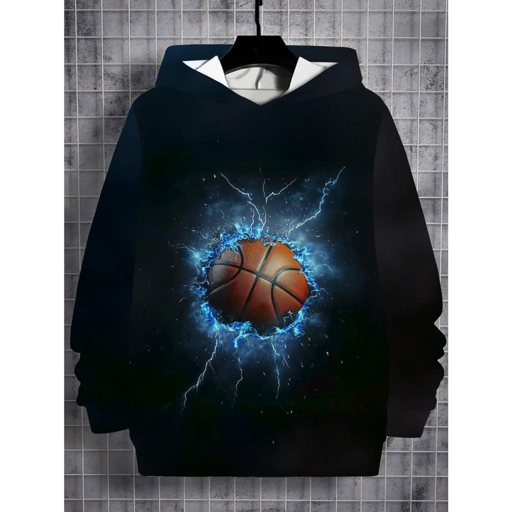 New 3D printed hooded sweatshirt, fashionable long sleeved hooded sweatshirt, comfortable pullover for boys and girls, children's hoodie