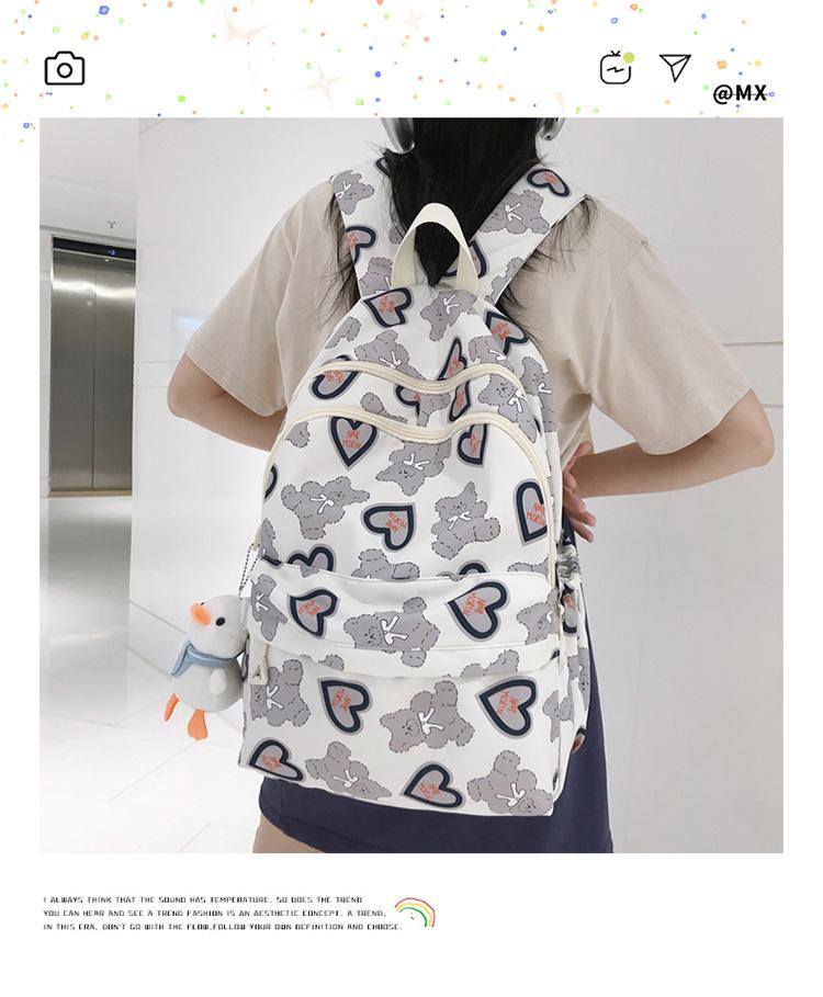 Schoolbagins Japanese cute bear girl schoolbag, Korean version of college style backpack junior high school student high school student backpack girl