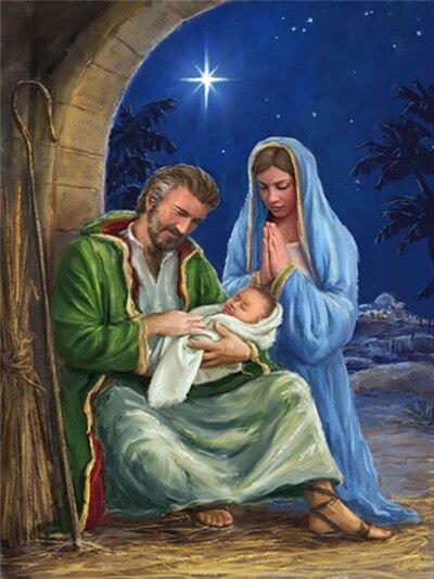 Diamant-Gemälde, Religion, Kreuzstich, Diamant-Stickerei, Mosaik, Jesus, voller Bohrer, Dekoration für Zuhause, handgefertigtes Geschenk