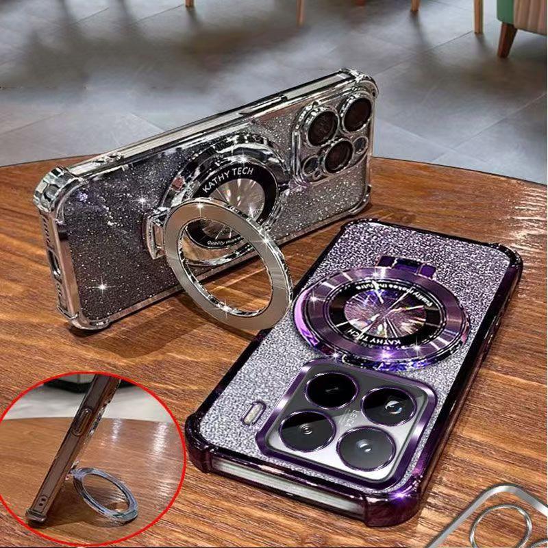 Crystal Bracelet Magnetic Stand Phone Case on For Tecno Spark 40 Pro Plus 40C Spark 20 20C 10 Pro Slirm Glitter Shockproof Cover