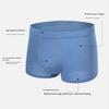 Mens Underwear Moisture Wicking Solid Color Boxers Briefs Summer Cool Breathable Quick-Dry Adults Trunks with Elastic Waistband